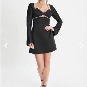 Lavish Alice long sleeve rhinestone details satin dress